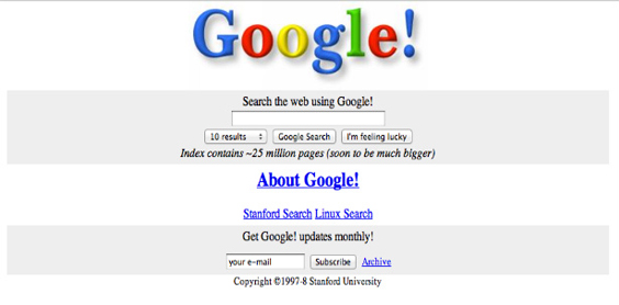 Old Google Website