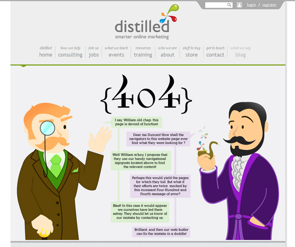 Distilled 404 Error Page