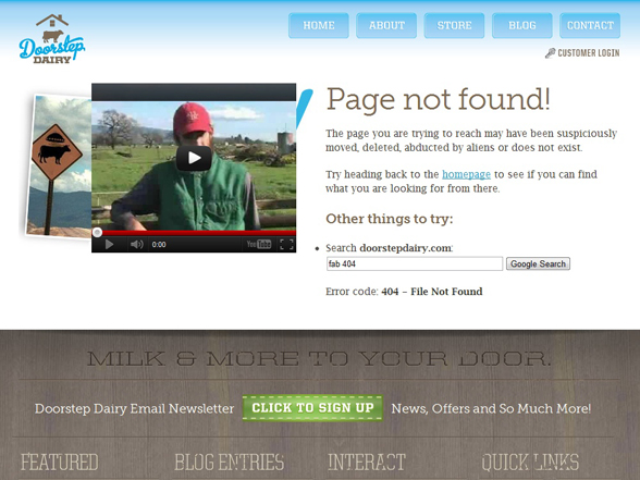 Door Step Dairy 404 Page