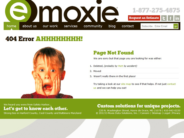 E-Moxie 404 Page