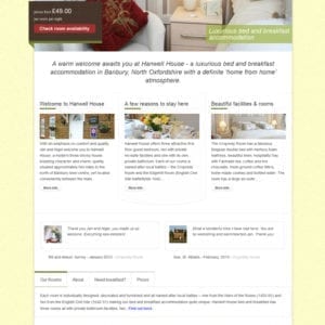 Hanwell House Bed and Breakfast Website Design