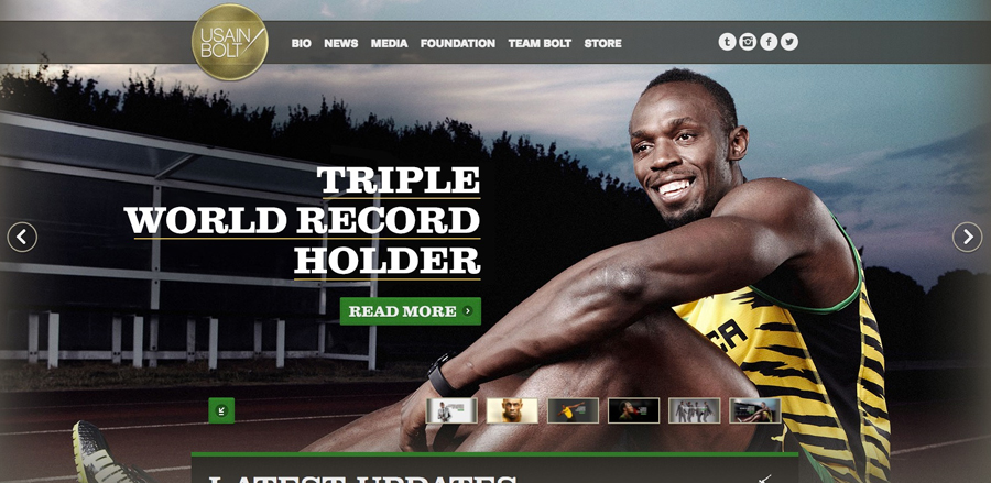 Usain Bolt website designer