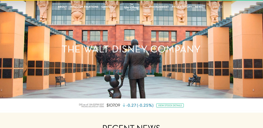 Walt Disney WordPress website