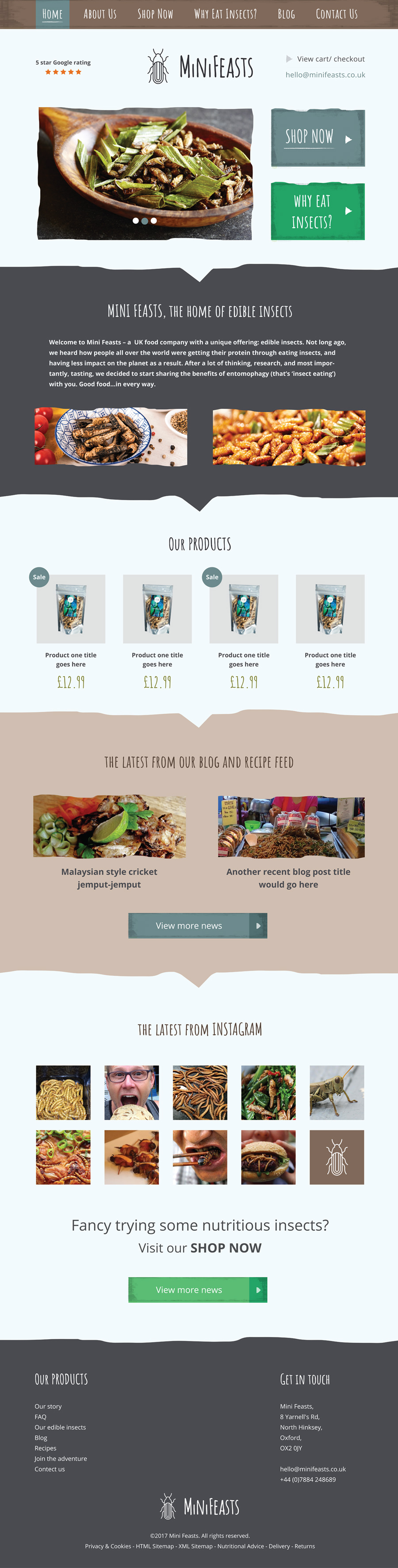 WooCommerce web design for Mini Feasts, Oxford